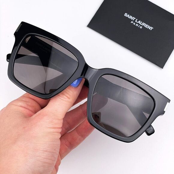 Saint Laurent New Wave SL507 001 BRAND NEW Sunglasses Black Gray Square Unisex - Picture 2 of 11